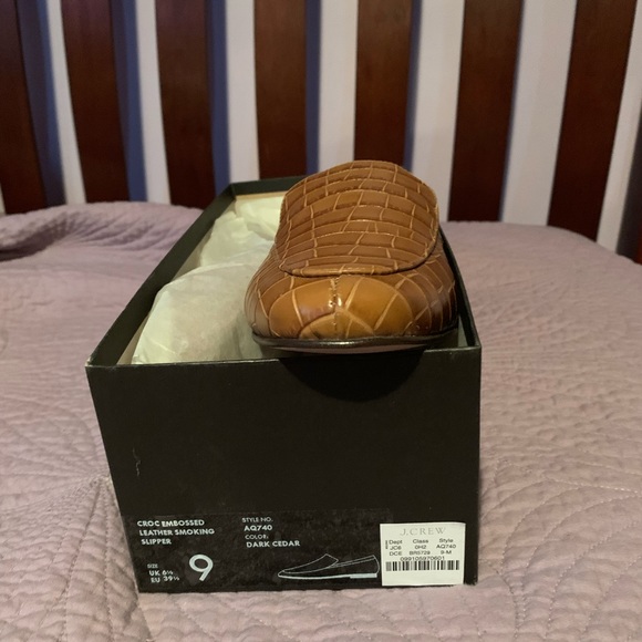 J Crew Croc Embossed lLeather Smoking Slipper NIB size 9 - Picture 5 of 5